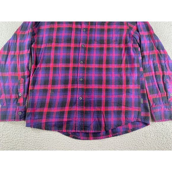 Quiksilver Shirt Men Large Multicolor Button Up Plaid Long Sleeve Skater Flannel - Picture 3 of 8